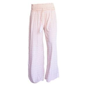 Kiwi & Punch small boho wide-leg lounge pants Smocked high rise Waist Flowy